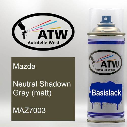 Mazda, Neutral Shadown Gray (matt), MAZ7003: 400ml Sprühdose, von ATW Autoteile West.